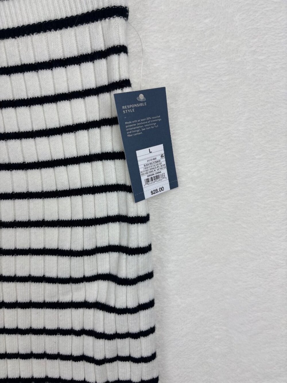 ✨3/$30 Universal Thread Womens Ribbed Knit Pencil Skirt L Black/White - Picture 2 of 5
